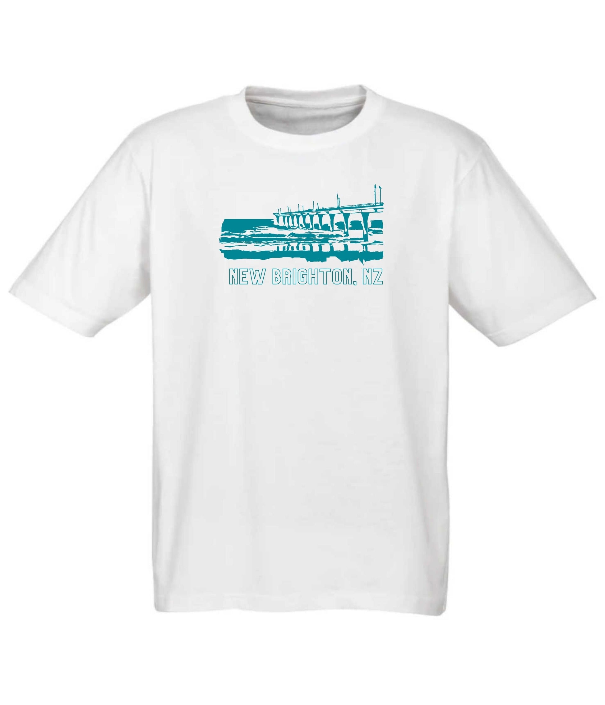 Tee - New Brighton, NZ (White) - Frame 'n' Copy