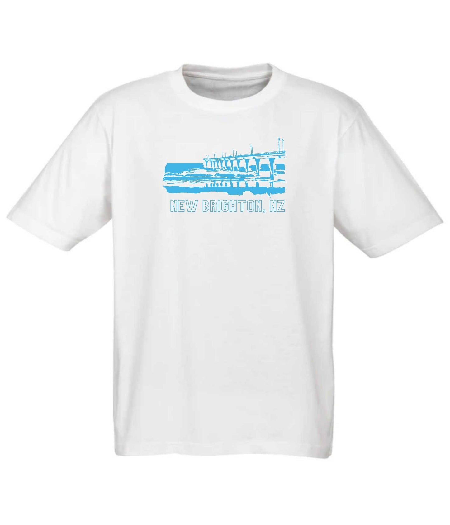 Tee - New Brighton, NZ (White) - Frame 'n' Copy